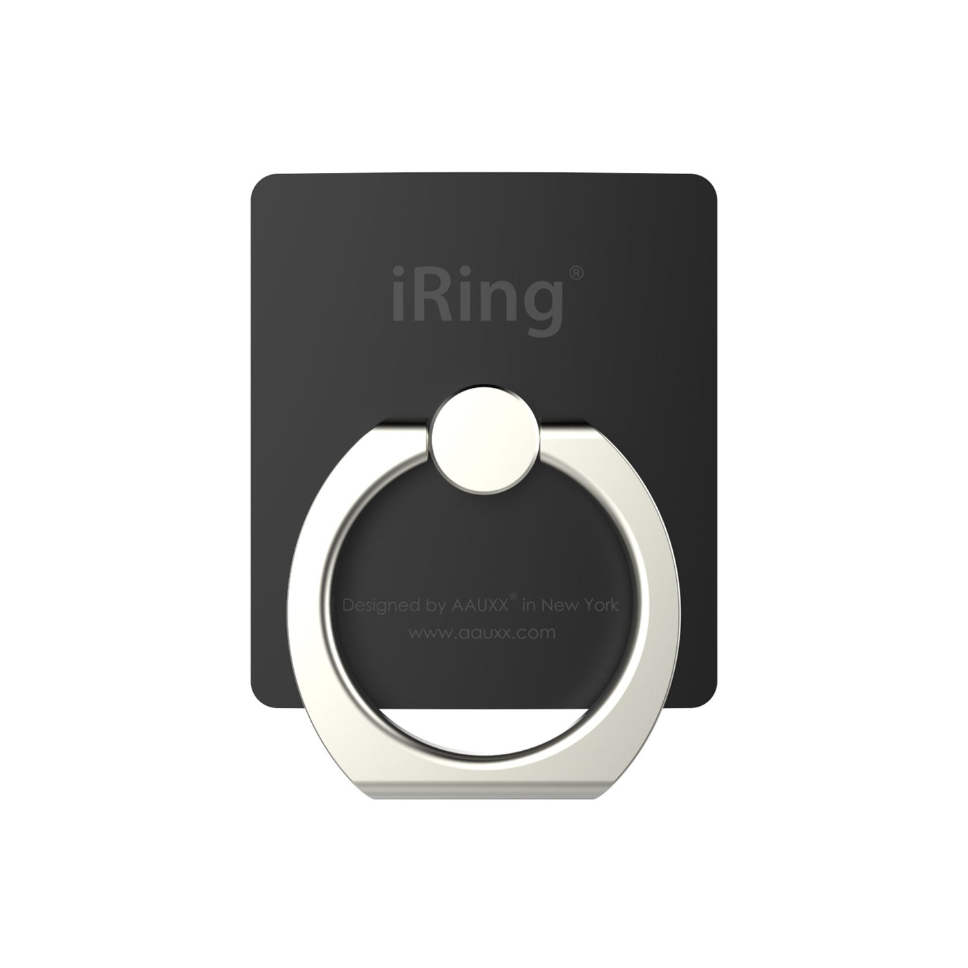 iRing® Original - Poignée et Support pour Téléphone - Colle Réutilisable - Rotation à 360 degrés - Inclinaison à 180 degrés - Noir Mat